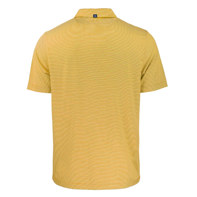 Polo homme Cutter & Buck ETSU Buccaneers Forge Eco Double Stripe Stretch Tri-Blend recyclé, or/blanc