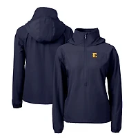 Women's Cutter & Buck  Navy ETSU Buccaneers Charter Eco Recycled Half-Zip Anorak Jacket