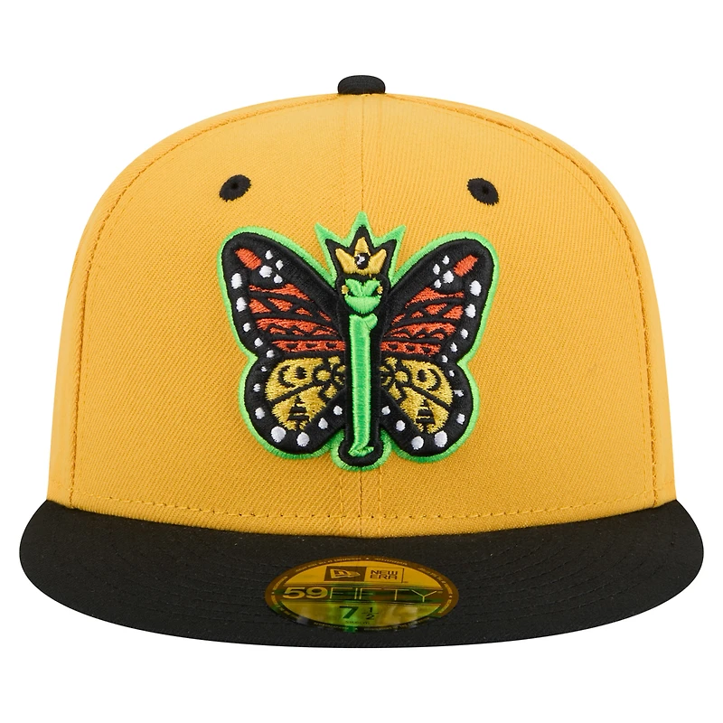 Casquette ajustée Eugene Emeralds Copa de la Diversión 59FIFTY New Era jaune/noir pour homme