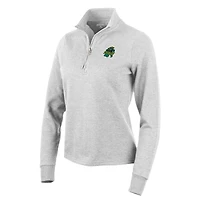 Women's Antigua  Heather Gray Eugene Emeralds Action Quarter-Zip Pullover Sweatshirt