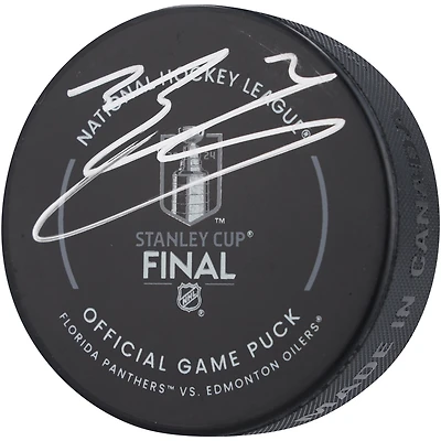 Evan Bouchard Rondelle de hockey dédicacée de la finale de la Coupe Stanley des Oilers d'Edmonton 2024