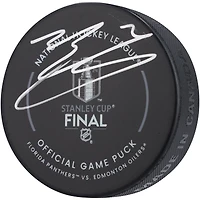 Evan Bouchard Rondelle de hockey dédicacée de la finale de la Coupe Stanley des Oilers d'Edmonton 2024