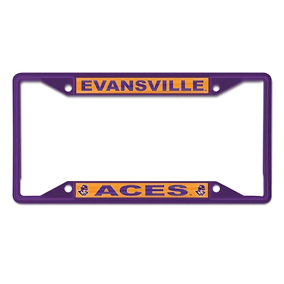 WinCraft Evansville Purple Aces Cadre de plaque d'immatriculation couleur chrome