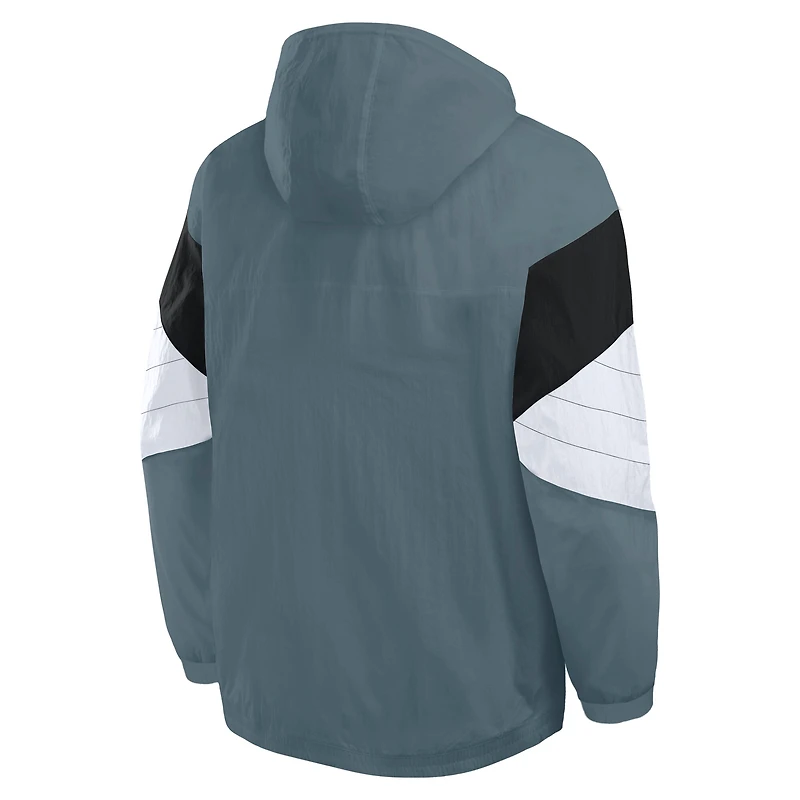 Veste de survêtement à capuche et fermeture éclair quart tour Everton grise pour homme Fanatics