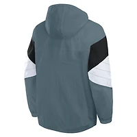 Veste de survêtement à capuche et fermeture éclair quart tour Everton grise pour homme Fanatics