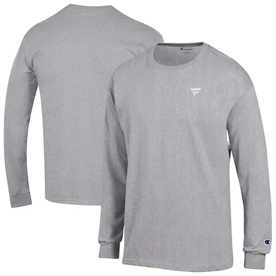 Men's Champion  Gray Fanatics Corporate Micro Flag Long Sleeve T-Shirt