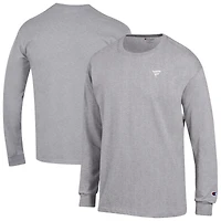 Men's Champion  Gray Fanatics Corporate Micro Flag Long Sleeve T-Shirt