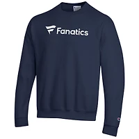 Men's Champion  Navy Fanatics Corporate Wordmark Fleece Crewneck Sweatshirt