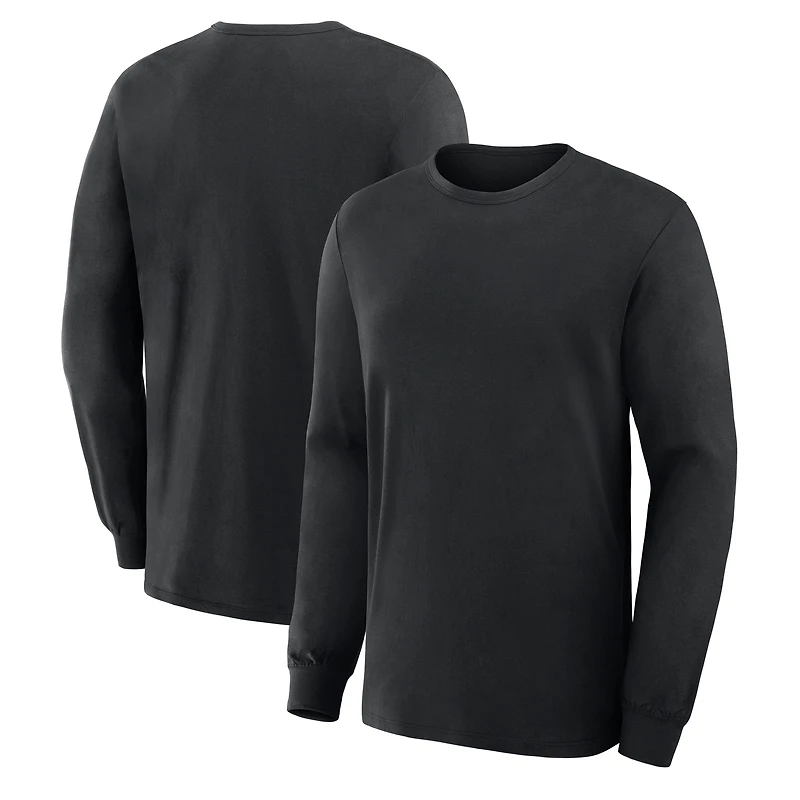 T-shirt à manches longues en coton noir pour homme Fanatics Corporate Legacy