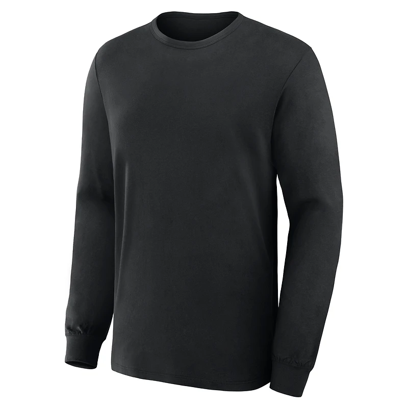 T-shirt à manches longues en coton noir pour homme Fanatics Corporate Legacy
