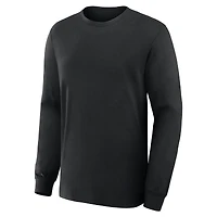 T-shirt à manches longues en coton noir pour homme Fanatics Corporate Legacy
