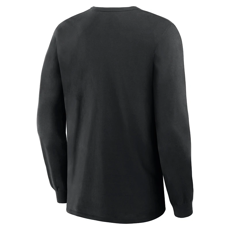 T-shirt à manches longues en coton noir pour homme Fanatics Corporate Legacy