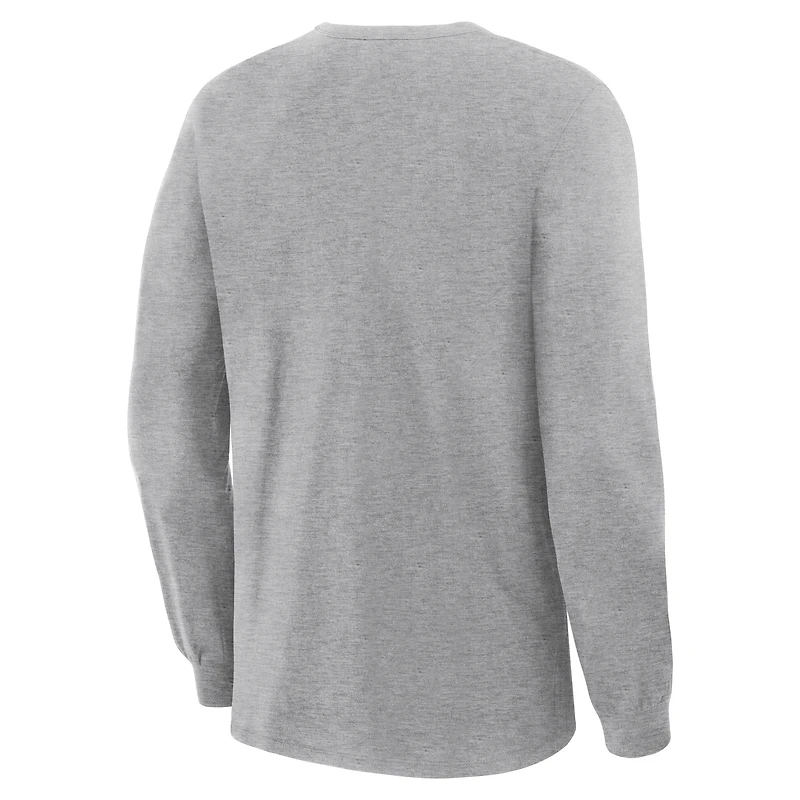 T-shirt à manches longues en coton gris Legacy pour homme