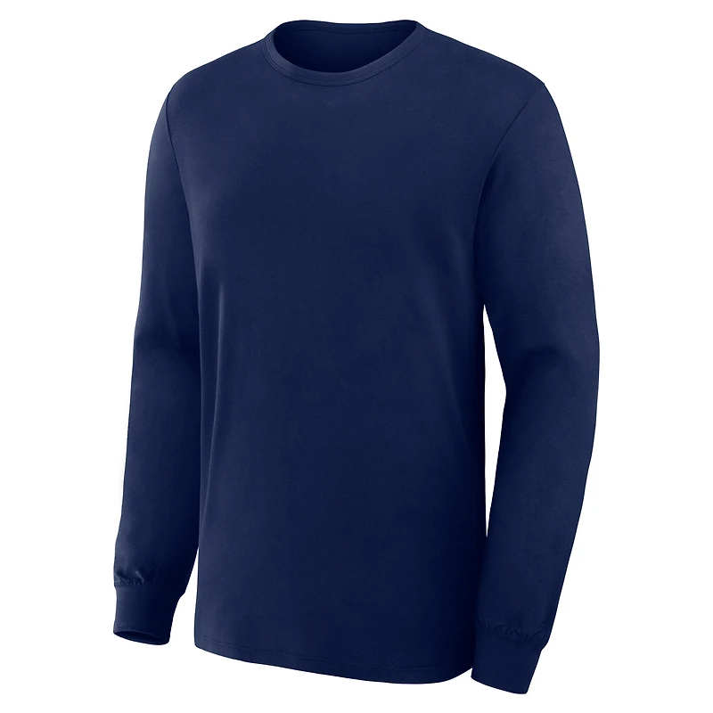 T-shirt à manches longues en coton bleu marine pour homme Fanatics Corporate Legacy