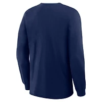 T-shirt à manches longues en coton bleu marine pour homme Fanatics Corporate Legacy