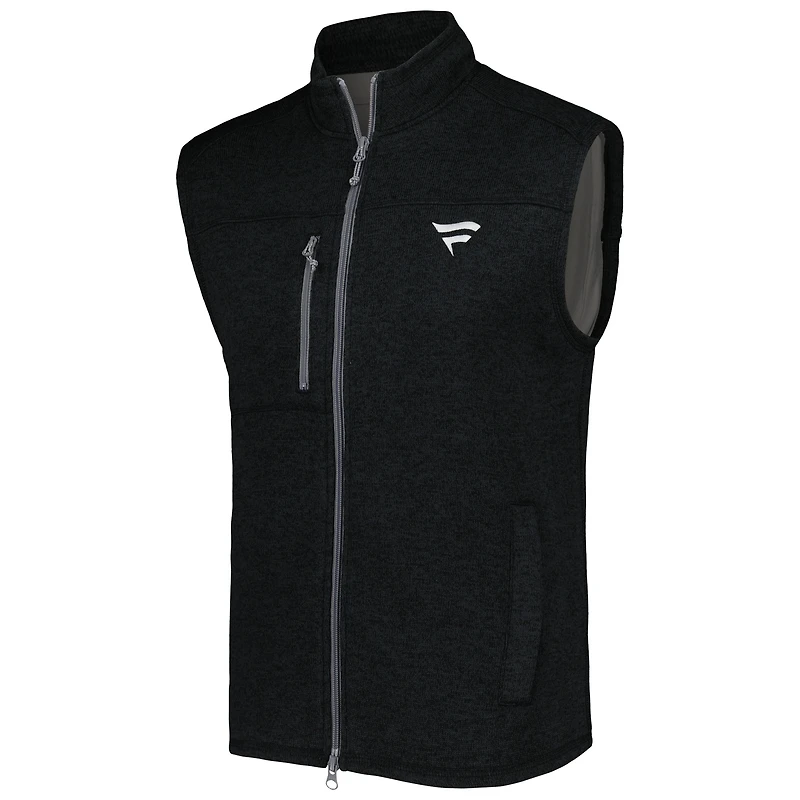 Men's johnnie-O Black Fanatics Corporate Wes Full-Zip Vest