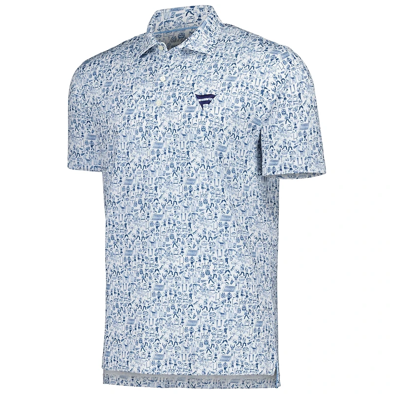 Polo imprimé Tailgater Corporate Fanatics blanc Johnnie-O pour homme