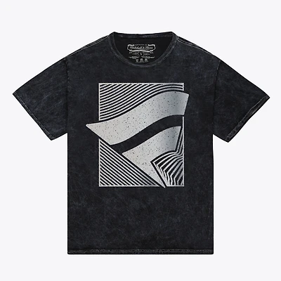 Men's Mitchell & Ness  Black Fanatics Logo Mineral Wash T-Shirt