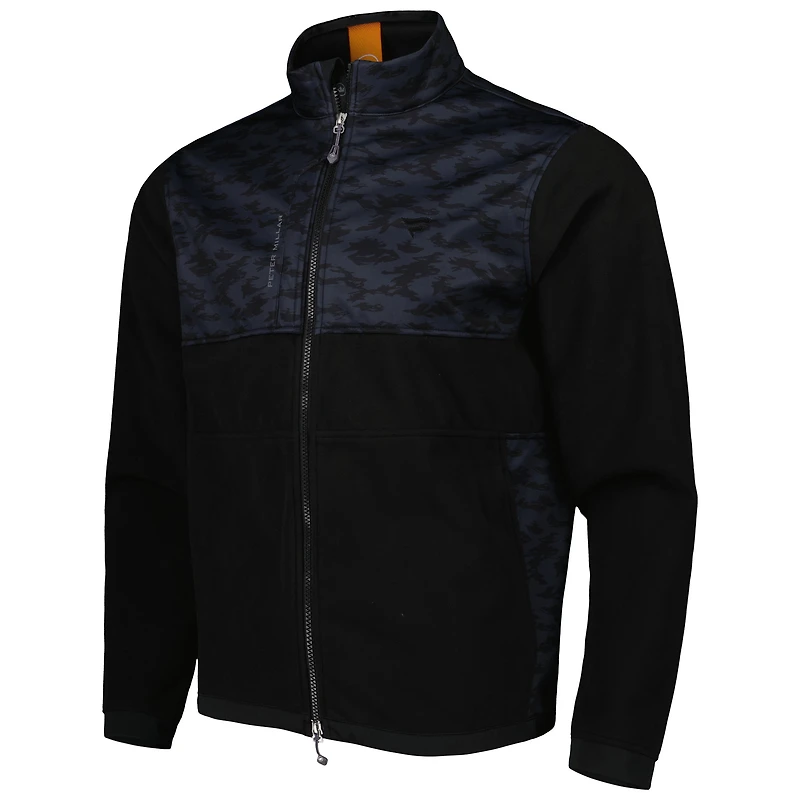 Men's Peter Millar Black Fanatics Corporate Camo Thermal Block Three-Layer Full-Zip Jacket