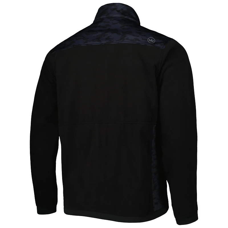 Men's Peter Millar Black Fanatics Corporate Camo Thermal Block Three-Layer Full-Zip Jacket