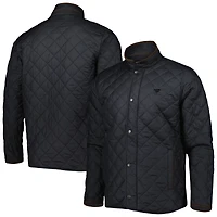 Men's Peter Millar Black Fanatics Corporate Suffolk Quilted Travel Full-Snap Jacket