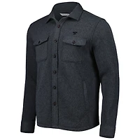 Men's Peter Millar Gray Fanatics Corporate Crown Sweater Button-Up Shirt Jacket