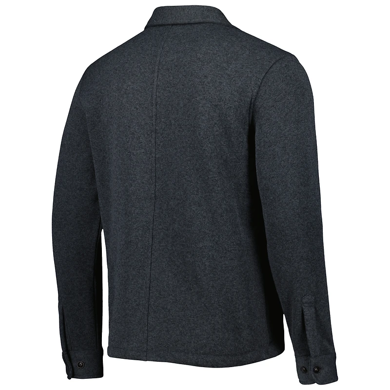 Men's Peter Millar Gray Fanatics Corporate Crown Sweater Button-Up Shirt Jacket