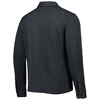 Men's Peter Millar Gray Fanatics Corporate Crown Sweater Button-Up Shirt Jacket