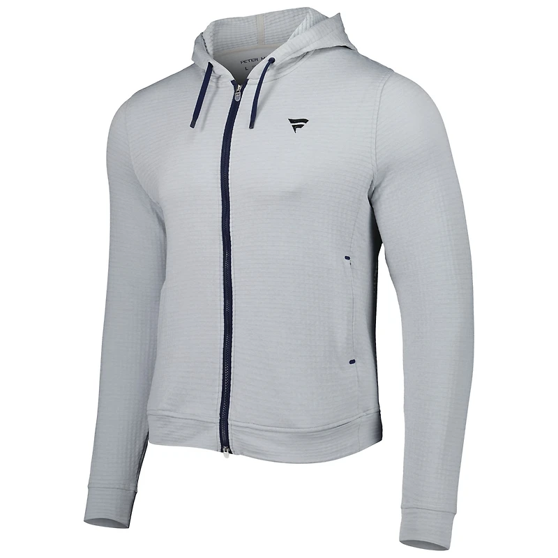 Men's Peter Millar Gray Fanatics Corporate Full-Zip Hoodie