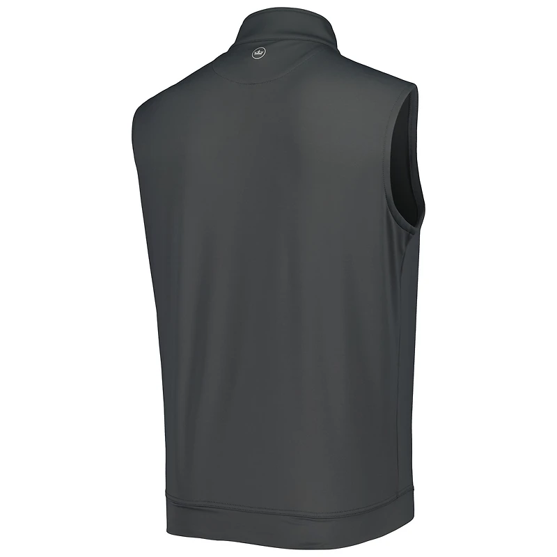 Men's Peter Millar Gray Fanatics Corporate Galway Stretch Loop Terry Quarter-Zip Vest