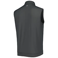 Men's Peter Millar Gray Fanatics Corporate Galway Stretch Loop Terry Quarter-Zip Vest