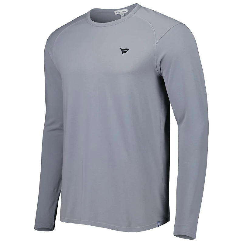 Men's Peter Millar Gray Fanatics Corporate Lava Wash Long Sleeve T-Shirt