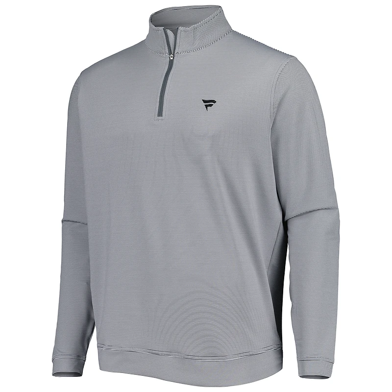 Men's Peter Millar Fanatics Corporate Perth Mini Stripe Performance Quarter-Zip Top
