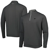 Men's Peter Millar Gray Fanatics Corporate Perth Quarter-Zip Top