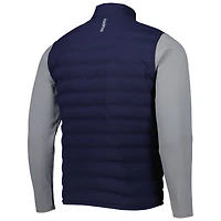 Men's Peter Millar Navy Fanatics Corporate Stitchless Baffle Hybrid Full-Zip Jacket