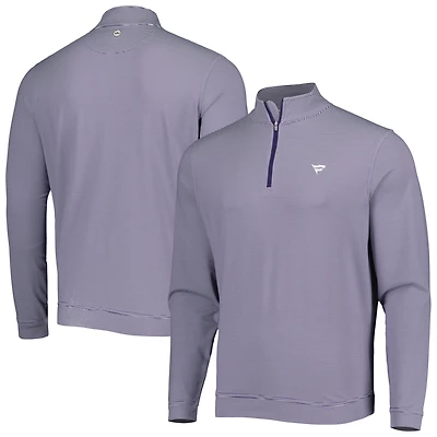 Haut zippé à manches courtes et col rond pour homme Peter Millar Purple Fanatics Corporate Perth Mini Stripe Performance