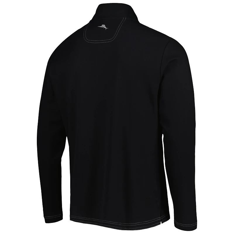 Men's Tommy Bahama Black Fanatics Corporate Sport Emfielder 2.0 IslandZone Half-Zip Jacket