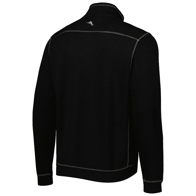 Pull zippé à trois mélanges Tommy Bahama pour homme, noir, de Fanatics Corporate Tobago Bay