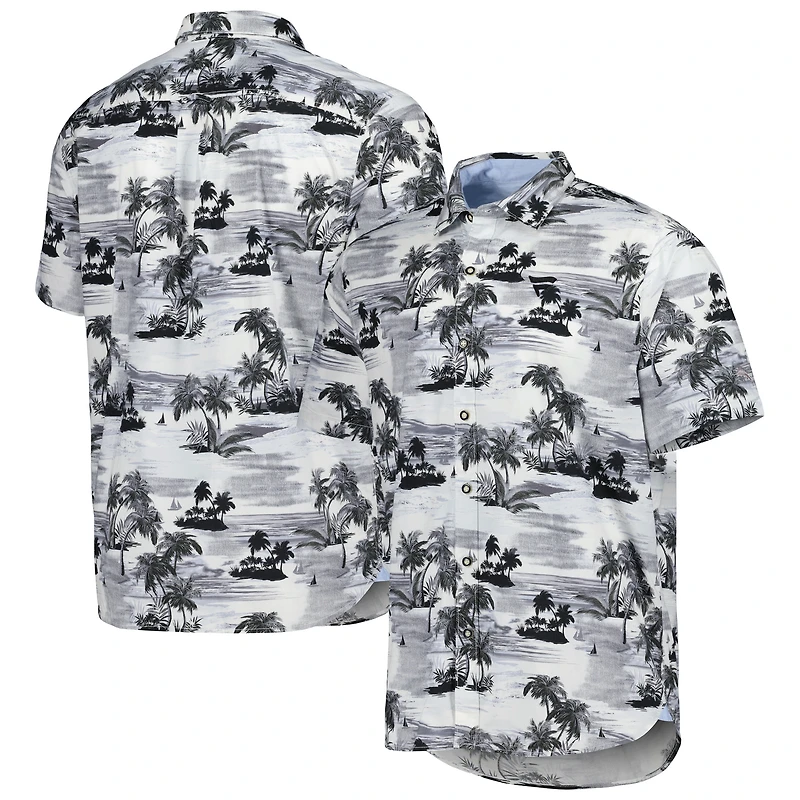 Men's Tommy Bahama Black Fanatics Corporate Tropical Horizons Button-Down Shirt