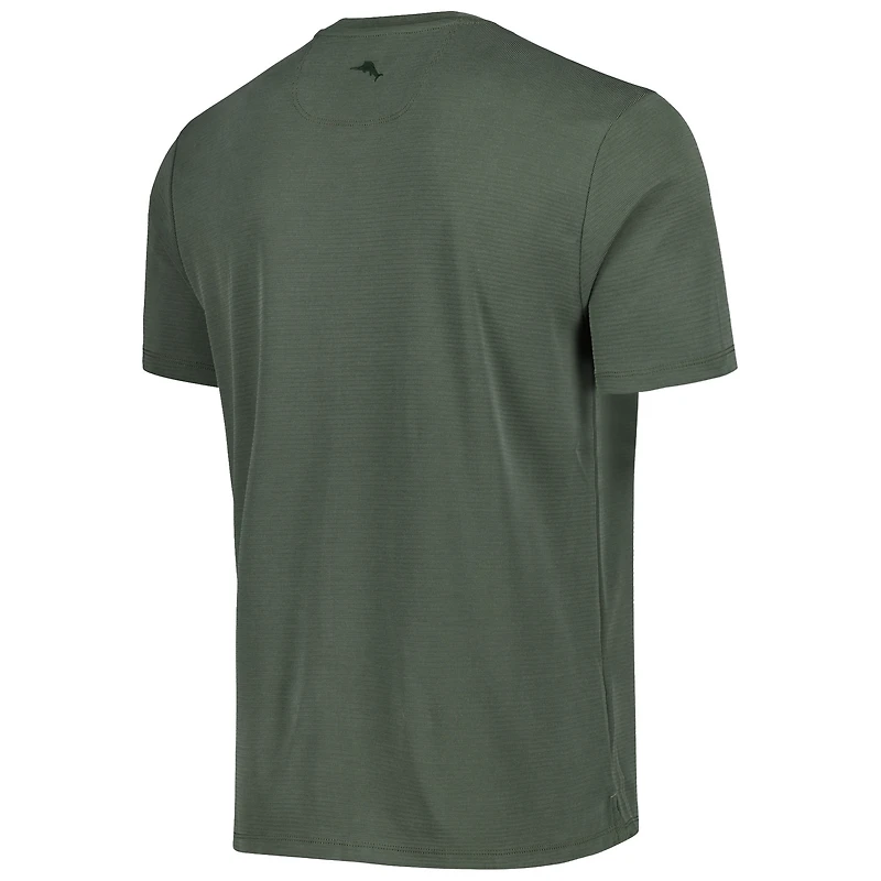 T-shirt à col en V Tommy Bahama Forest Green Fanatics Corporate Coastal Crest IslandZone pour homme