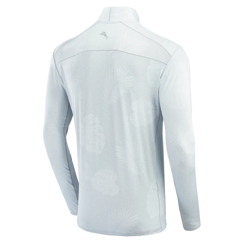 Veste à demi-zip Tommy Bahama pour hommes Fanatics Corporate Delray Frond IslandZone grise