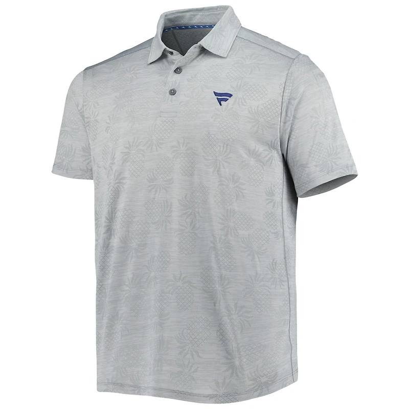 Men's Tommy Bahama Gray Fanatics Corporate IslandZone Pineapple Palm Coast Polo