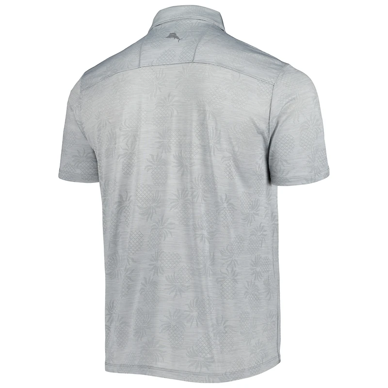 Men's Tommy Bahama Gray Fanatics Corporate IslandZone Pineapple Palm Coast Polo