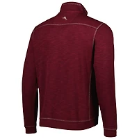 Pull zippé 1/4 Tommy Bahama Maroon Fanatics Corporate Tobago Bay Tri-Blend pour homme