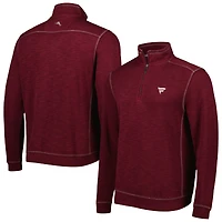 Pull zippé 1/4 Tommy Bahama Maroon Fanatics Corporate Tobago Bay Tri-Blend pour homme