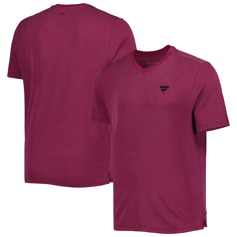 T-shirt à col en V Tommy Bahama Pink Fanatics Corporate Coastal Crest IslandZone pour homme