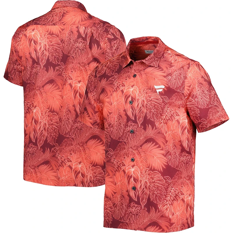 Men's Tommy Bahama Red Fanatics Corporate Coast Luminescent Fronds Camp Button-Up Shirt