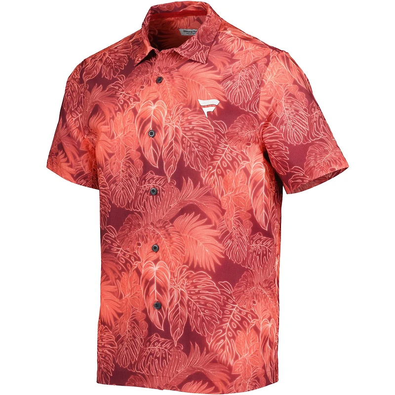 Men's Tommy Bahama Red Fanatics Corporate Coast Luminescent Fronds Camp Button-Up Shirt