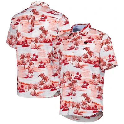 Men's Tommy Bahama Red Fanatics Corporate Tropical Horizons Button-Down Shirt