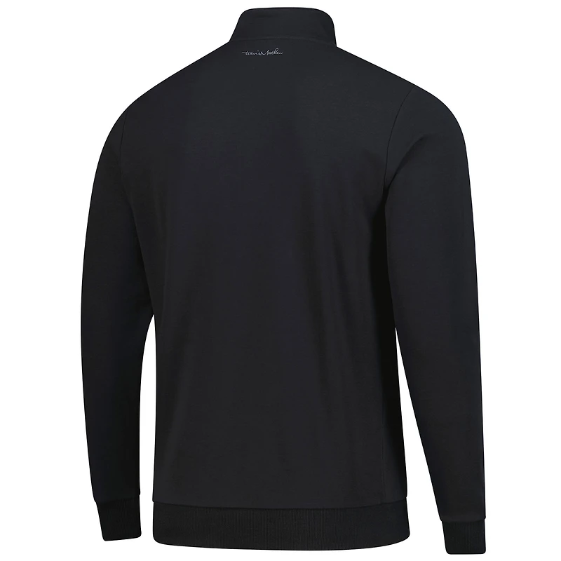 Haut tri-mélange à fermeture éclair quart de tour pour homme TravisMathew Black Fanatics Corporate Cloud